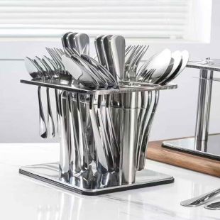 طقم أدوات المائدة من الستانلس ستيل 24 قطعة مع ستاند