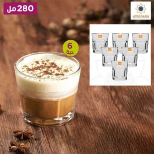 طقم أكواب زجاجية سعة 280 مل - 6 حبة من Lotus