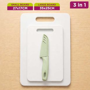 JINZIFENG Chopping Board Set 2 Boards with Knife 3 in 1
