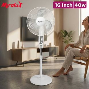 16 Inch Stand Fan with Metal Blades and 3-Speed Control 40W