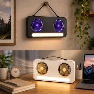 Dual Head USB Rechargeable Desktop Fan