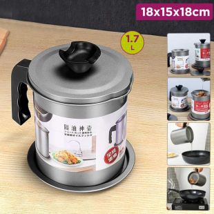 1.7L Metal Oil Strainer Pot with Filter