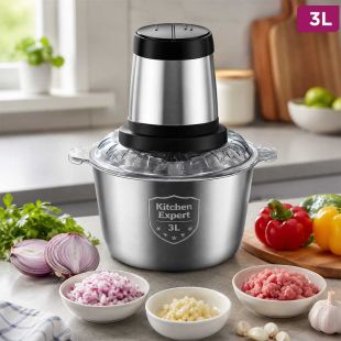 3L Electric Food Chopper with Stainless Steel Bowl by Kitchen Expert