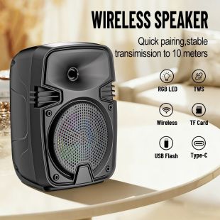 Portable Wireless Speaker with RGB Light and TWS by Sing-e