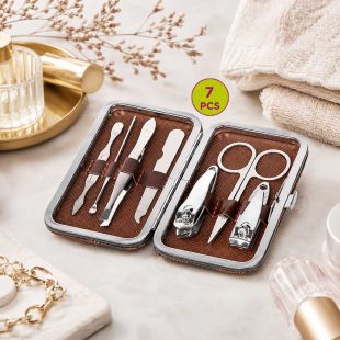 7-Piece Stainless Steel Manicure Set with Travel Case