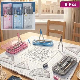 8-Piece Geometry Set - Assorted Colors