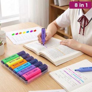 8-in-1 Color Highlighter Pen Set