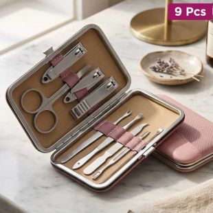 Manicure 9Pcs Stainless Steel Grooming Kit