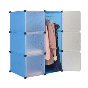 6 Door Transparent Modular Wardrobe 74 × 37 × 111 cm