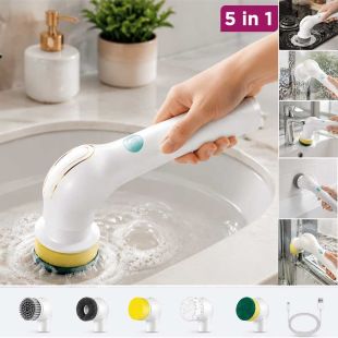 5 in 1 Rechargeable Cleaning Brush with 5 Heads