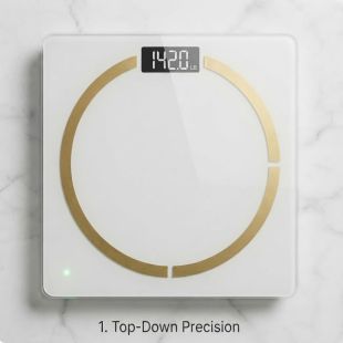 ميزان رقمي بتصميم حلقة ذهبية وشاشة LCD