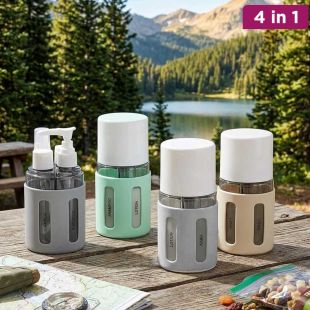 4-in-1 Travel Toiletry Bottle Set
