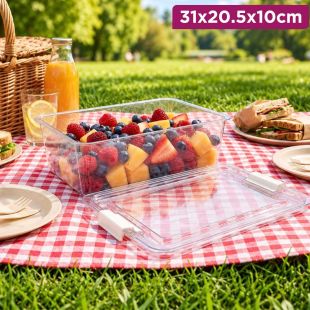 Transparent Food Storage Container with Clip Lid 1 Piece