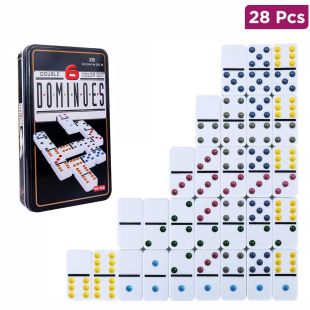 28-Piece Domino Game Set with Metal Box