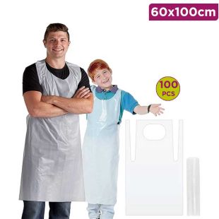 Waterproof Disposable Plastic Aprons 60 × 100cm 100 Pieces
