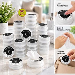 Sanitizing Wet Wipes with Push-to-Open Mechanism 50 Pieces