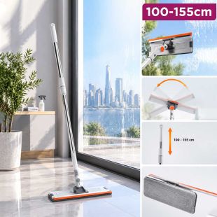 Rotating Window and Glass Cleaning Mop with Extendable Handle from 100 to 155cm