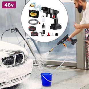 Cordless High Pressure Car Washer 48V with 2 Batteries and Foam Sprayer