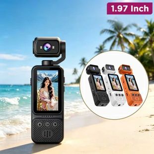 1.97-Inch DV08 2K Digital Pocket Camera, 1080P, Wi-Fi, Rotating Lens