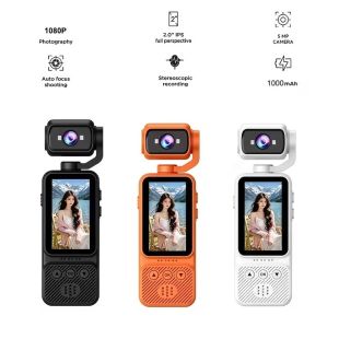 1.97-Inch DV08 2K Digital Pocket Camera, 1080P, Wi-Fi, Rotating Lens