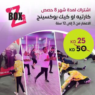 اشتراك للأطفال 8 حصص — كارتيه أو الكيك بوكسنق في Zbox