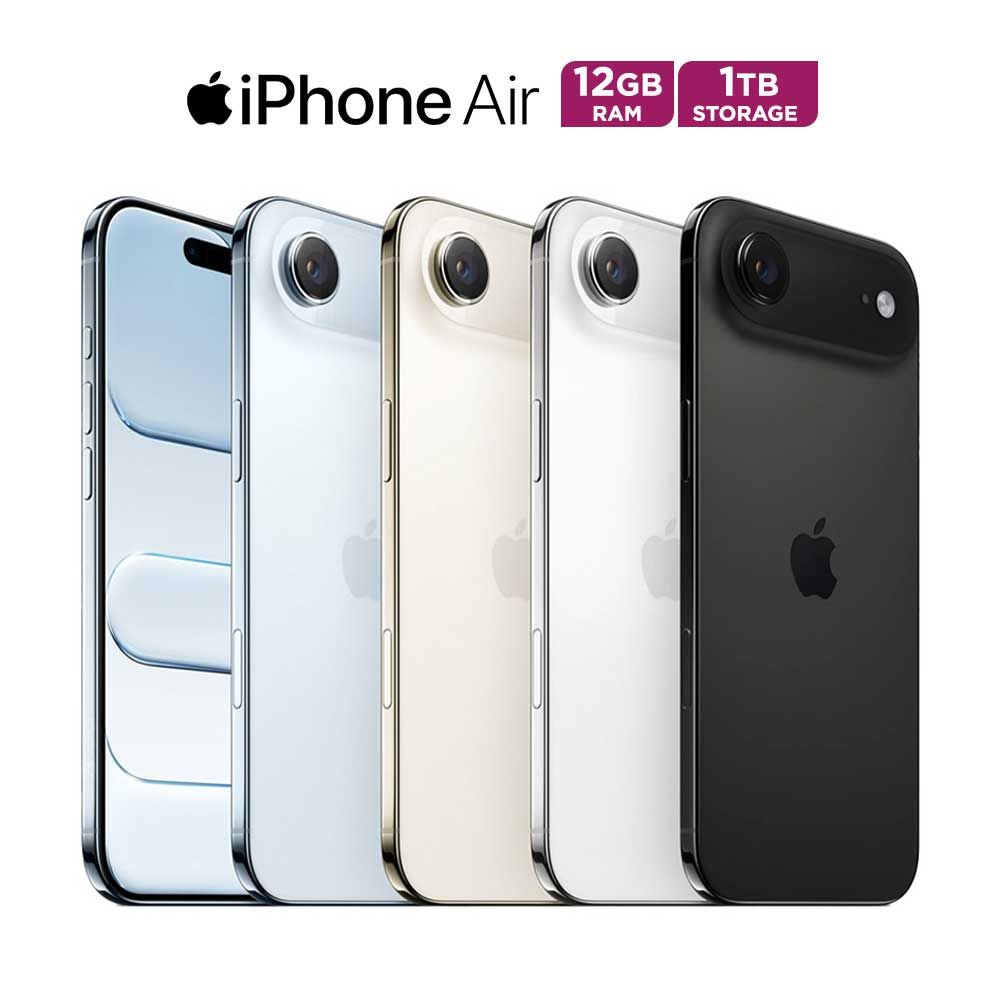 هاتف iPhone 17 Air بذاكرة 12 جيجابايت RAM وتخزين 1 تيرابايت وشبكة 5G من Apple