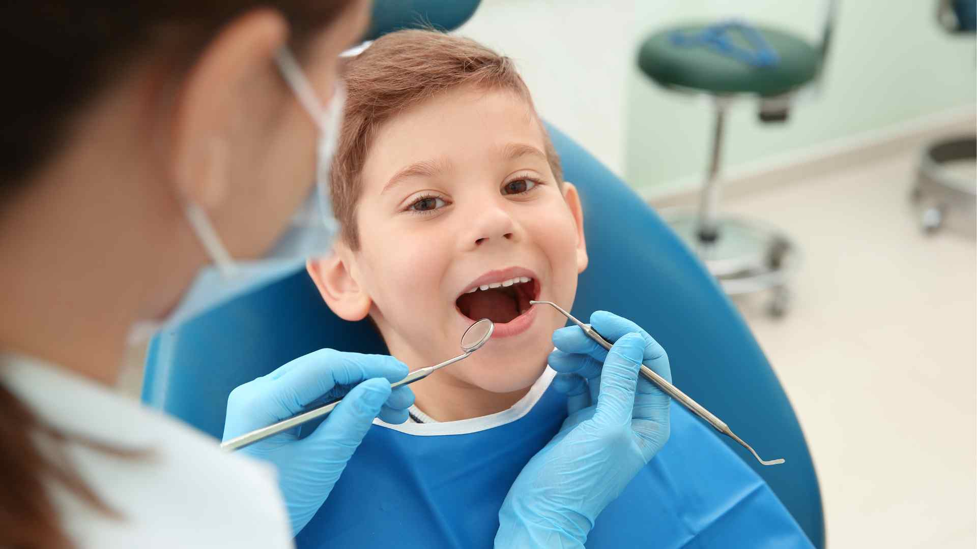 Child's dental check-up at a clinic